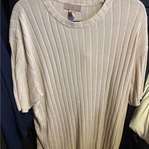 H&M Beige Ribbed Knit Sweater